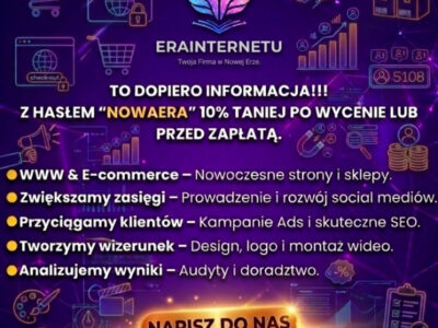 Twój biznes zasługuje na nowoczesną stronę! Projektowanie WWW i E-commerce | erainternetu