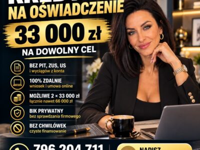 KREDYT DLA JDG I OSÓB FIZYCZNYCH – BEZ DOKUMENTOWANIA DOCHODU